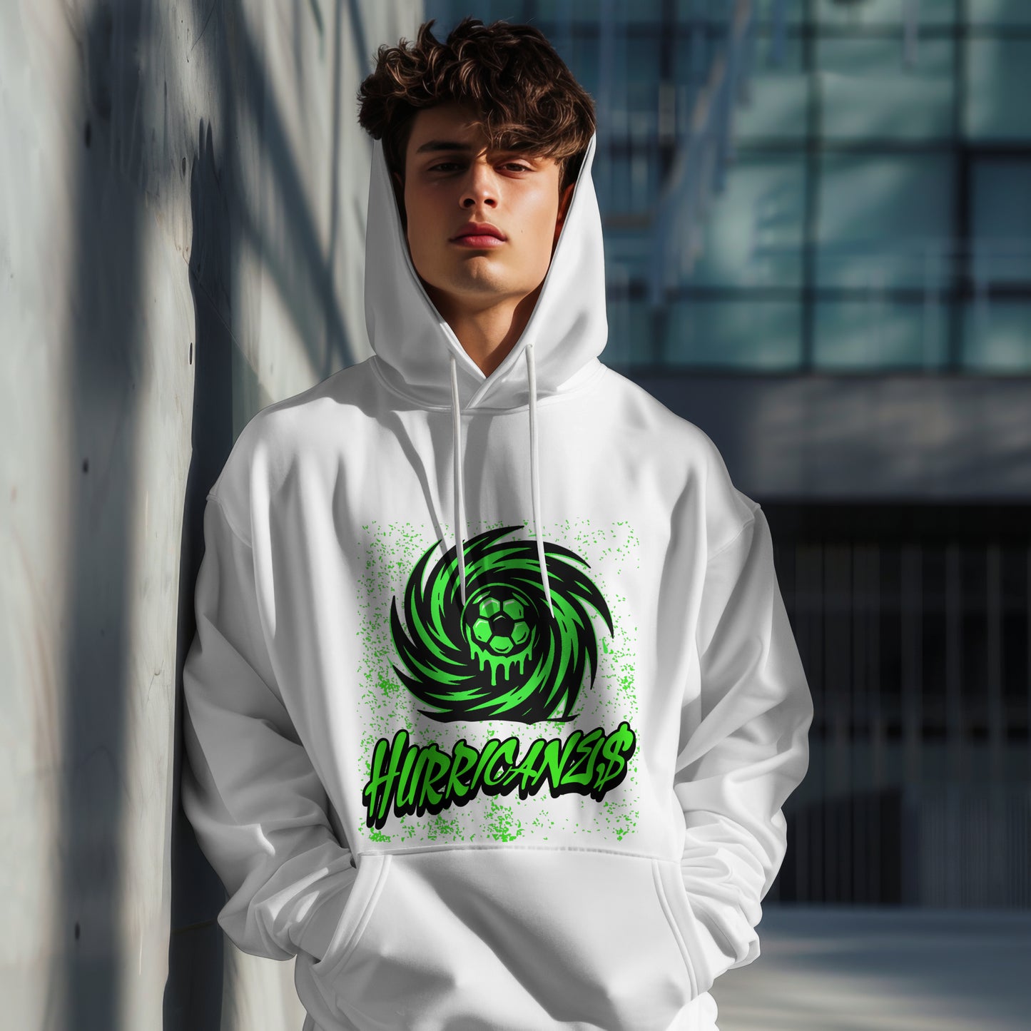Hurricanes Soccer Team Sweatshirt - Black/White/Green