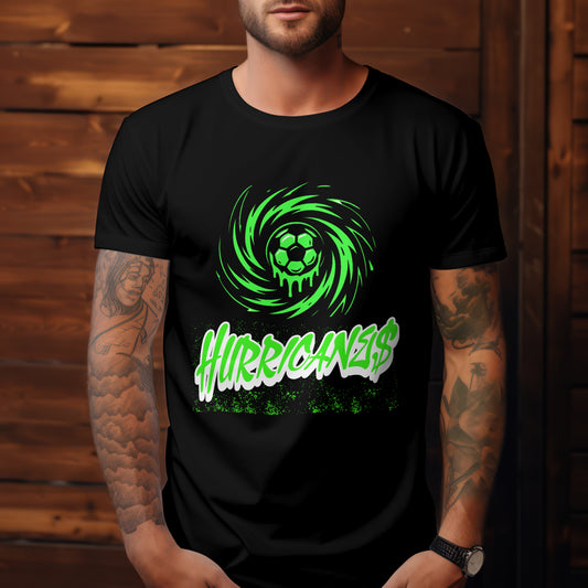 Hurricanes Soccer Team T-Shirt - Black/White/Green