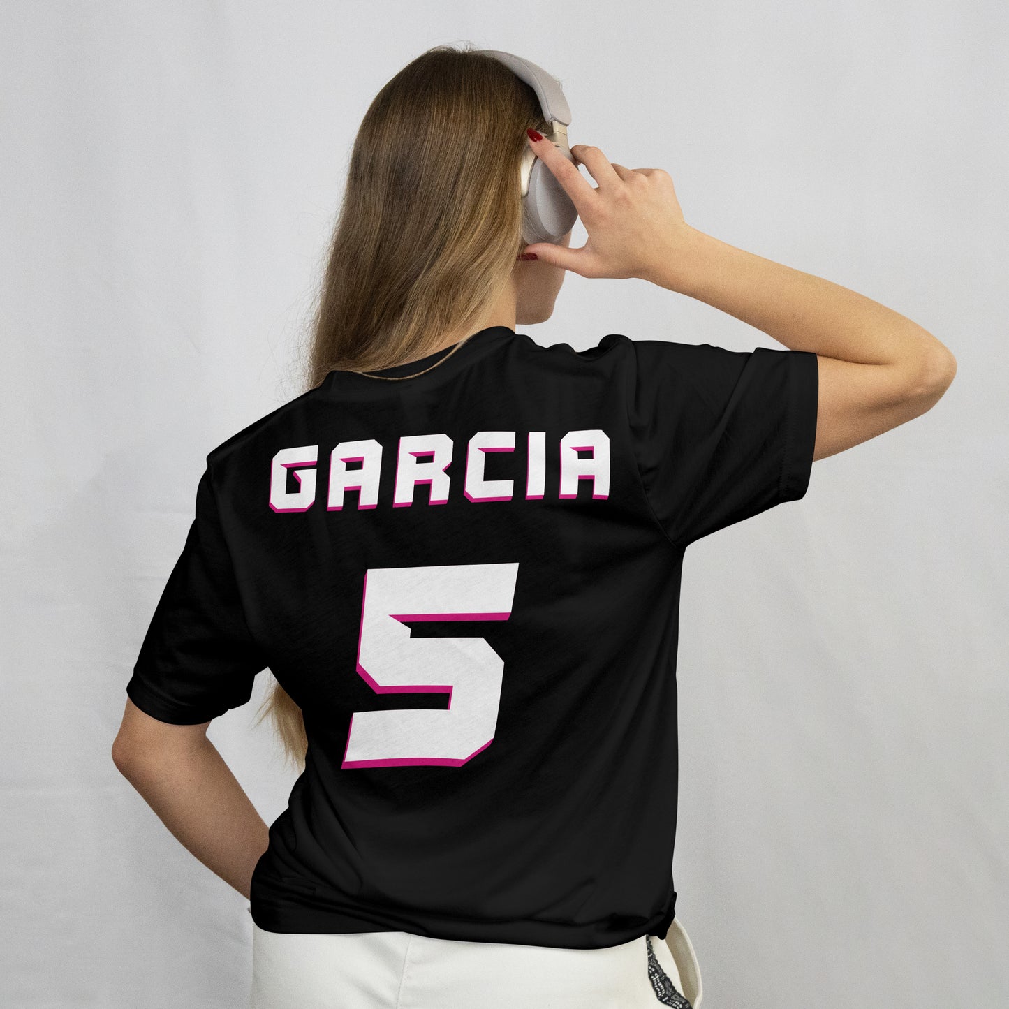Hurricanes Soccer Team T-Shirt - Black/White/Pink